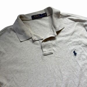 Polo Ralph Lauren Men's Oatmeal Knit Polo Short Size Large Soft 100% Cotton